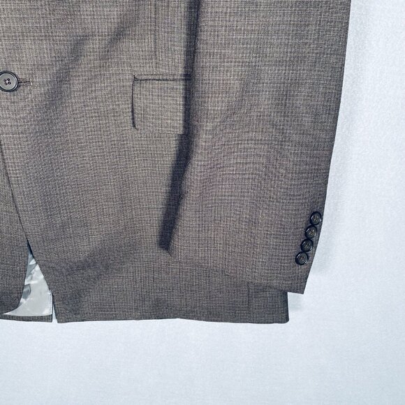 Hart Schaffner Marx Suit Mens 44R Brown Wool 2 Piece Blazer Pants 34x30 Union - Picture 5 of 16